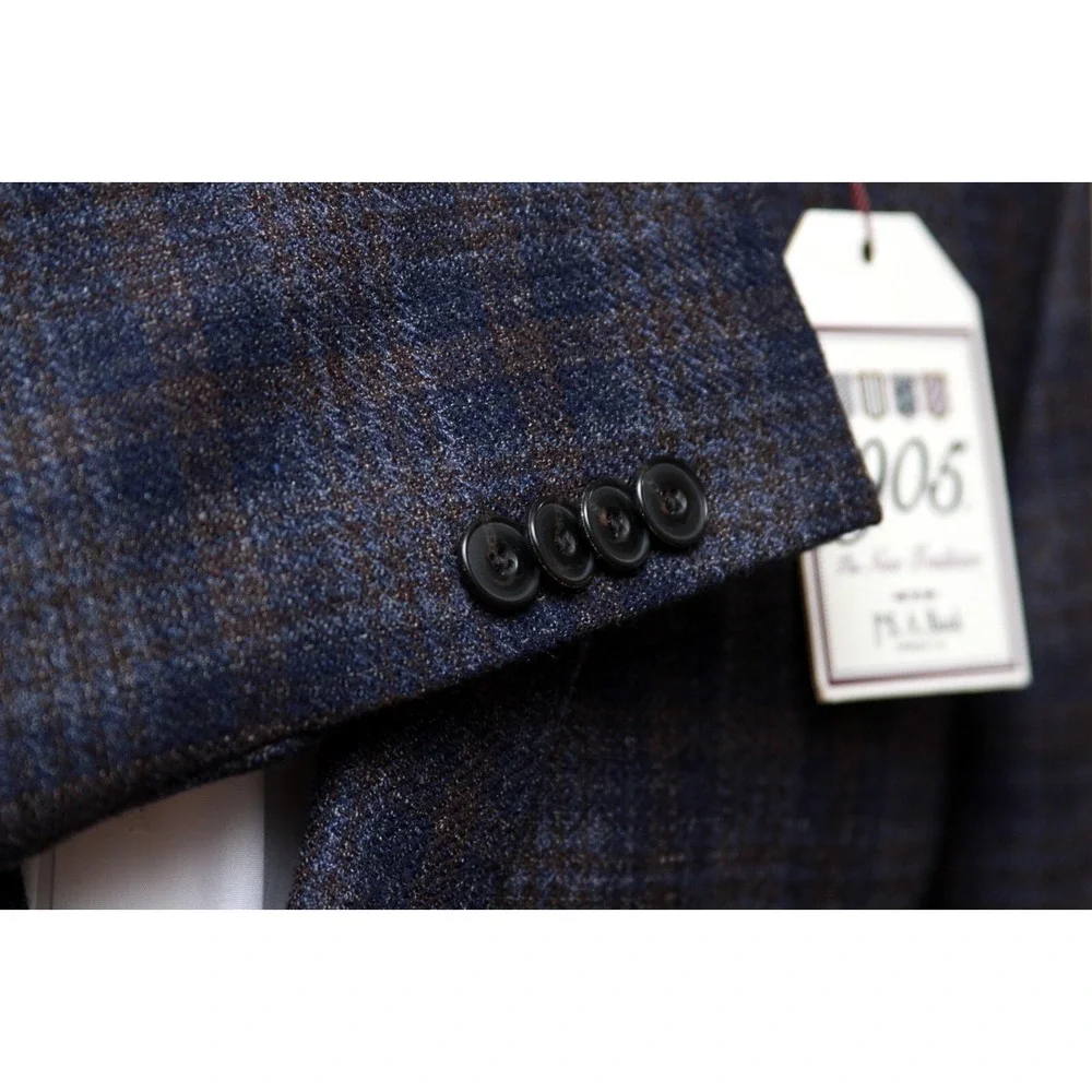 46R JOS A BANK‎ 1905 Men's Blazer SportCoat Jacket Check Wool C080680